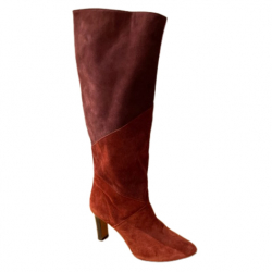 ba&sh Bordeauxfarbene Stiefel mit Absatz