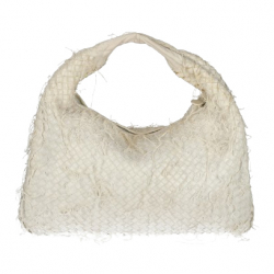 Bottega Veneta White Leather Large Veneta