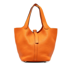 Hermès AB Hermès Orange Calf Leather Clemence Picotin Lock 18 France