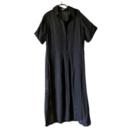 Sonia Rykiel Schwarzes Leinen-Set (Kleid + Weste) M