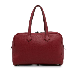 Hermès B Hermès Red Calf Leather Clemence Victoria II 35 France