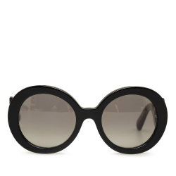Prada AB Prada Black Resin Plastic Round Baroque Sunglasses Italy