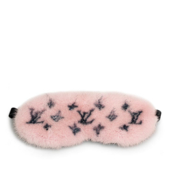 Louis Vuitton AB Louis Vuitton Pink Light Pink Fur Natural Material Monogram Mink Eye Mask France