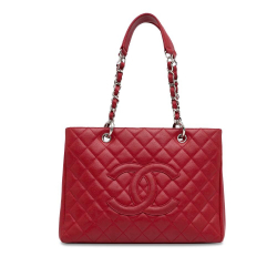 Chanel AB Chanel Red Caviar Leather Leather Caviar Grand Shopping Tote Italy