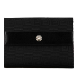 Versace AB Versace Black Canvas Fabric Medusa Logo Wallet Italy