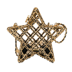 Chanel AB Chanel Gold Gold Plated Metal CC Star Minaudiere Bag Italy