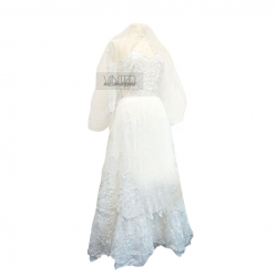 Pronuptia Vintage Brautkleid mit Spitze Lace