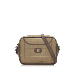 Burberry B Burberry Brown Beige with Multi Canvas Fabric Plaid Shoulder Bag United Kingdom