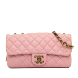 Chanel B Chanel Pink Light Pink Calf Leather CC Quilted skin Single Flap Italy