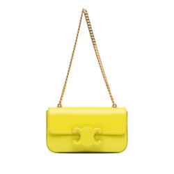 Celine AB Celine Yellow Calf Leather Cuir Triomphe Chain Shoulder Bag Italy