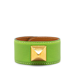 Hermès AB Hermès Green Calf Leather Medor Bracelet France