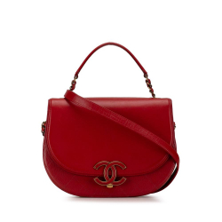 Chanel B Chanel Red Calf Leather Medium skin Coco Curve Flap Italy