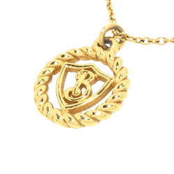 Burberry B Burberry Gold Gold Plated Metal Logo Pendant Necklace United Kingdom