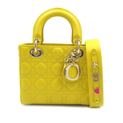 Christian Dior AB Dior Yellow Lambskin Leather Leather Small Lambskin Cannage My ABCDior Lady Dior Italy