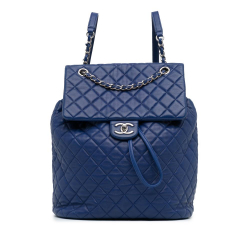 Chanel B Chanel Blue Dark Blue Lambskin Leather Leather Medium Lambskin Urban Spirit Backpack Italy