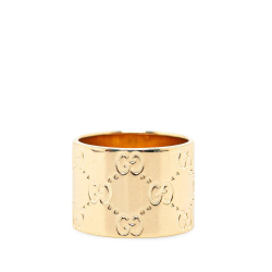 Gucci AB Gucci Gold 18K Yellow Gold Metal Wide Icon Ring Italy