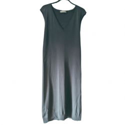 Stefanel Ultrafeines, eng anliegendes Sommerkleid aus grauem Strick M-L