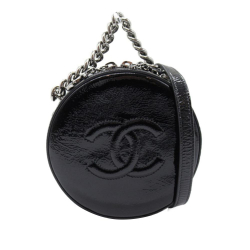Chanel AB Chanel Black Patent Leather Leather Patent Round As Earth Bag Italy