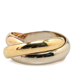 Cartier B Cartier Gold 18K Yellow Gold Metal Tricolor Large Model 18K Gold Classic Trinity Ring France