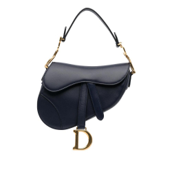 Christian Dior AB Dior Blue Navy Calf Leather Mini Saddle Bag Italy