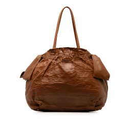 Prada B Prada Brown Nappa Leather Leather Nappa Antique Bow Bag Italy