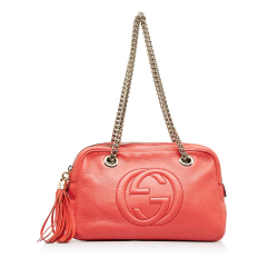 Gucci AB Gucci Red Calf Leather Soho Chain Shoulder Bag Italy