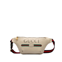 Gucci B Gucci White Calf Leather Logo Belt Bag Italy