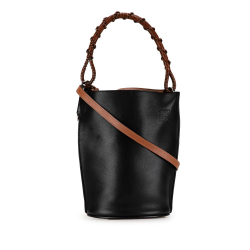 Loewe AB LOEWE Black Calf Leather Anagram Gate Bucket Bag Spain