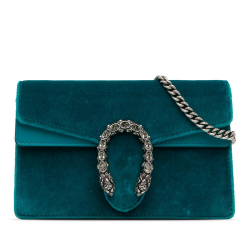 Gucci B Gucci Blue Blue Marine Velvet Fabric Super Mini Dionysus Crossbody Bag Italy