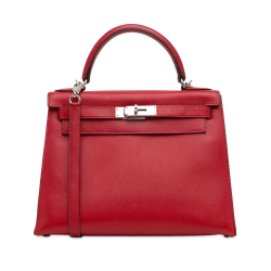 Hermès AB Hermès Red Calf Leather Epsom Kelly Sellier 28 France