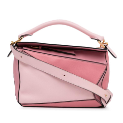 Loewe AB LOEWE Pink Light Pink Calf Leather Small Tricolor Puzzle Bag Spain