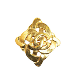 Chanel B Chanel Gold Gold Plated Metal CC Brooch France