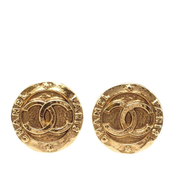 Chanel AB Chanel Gold Gold Plated Metal CC Clip On Earrings Italy