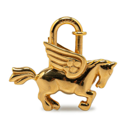 Hermès B Hermès Gold Gold Plated Metal Pegasus Cadena Lock Charm France