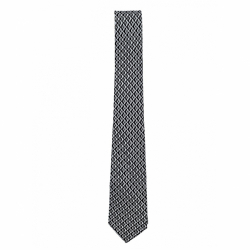 Hermès Black and White Tie - Geometric Pattern