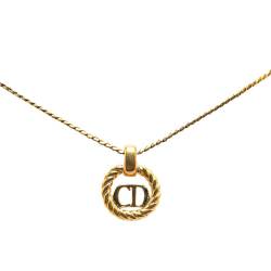 Christian Dior B Dior Gold Gold Plated Metal CD Logo Pendant Necklace Germany