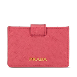 Prada AB Prada Pink Saffiano Leather Card Holder Italy