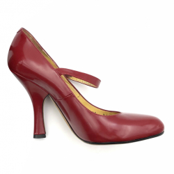 Dolce & Gabbana Mary Jane pumps in red patent leather with gold rose