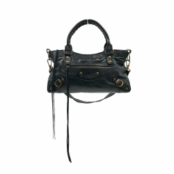 Balenciaga vintage City PM bag in black distressed leather