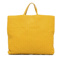 Bottega Veneta AB Bottega Veneta Yellow Nappa Leather Leather Intrecciato Nappa Tote Bag Italy