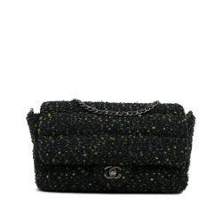 Chanel AB Chanel Black Tweed Fabric CC Flap Bag France