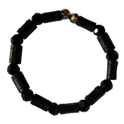 Swarovski Black leather and beads adjustable bracelet