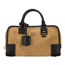 Loewe B LOEWE Brown Beige Suede Leather Amazona 28 Handbag Spain