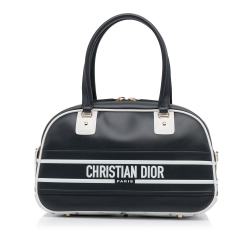 Christian Dior AB Dior Black Calf Leather Medium Dior Vibe Bowling Bag Italy