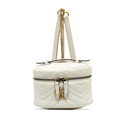 Gucci AB Gucci White Calf Leather GG Marmont Round Backpack Italy