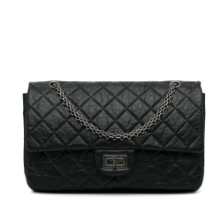 Chanel AB Chanel Black Calf Leather Reissue 2.55 Aged skin Double Flap 227 Italy