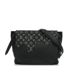 Louis Vuitton Black Calf Leather x Nigo Besace Tokyo Monogram Denim Taurillon Messenger Bag France