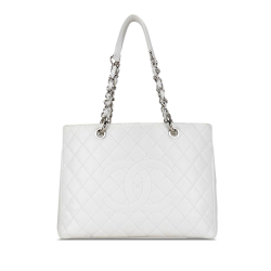 Chanel B Chanel White Caviar Leather Leather Caviar Grand Shopping Tote Italy