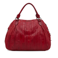 Miu Miu AB Miu Miu Red Calf Leather Quilted Tote Bag Turkey