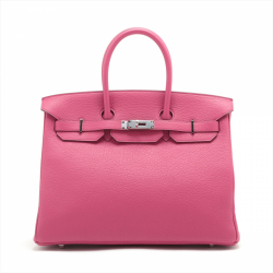 Hermès Birkin 35 Fjord Leather Top-handle Bag Tosca